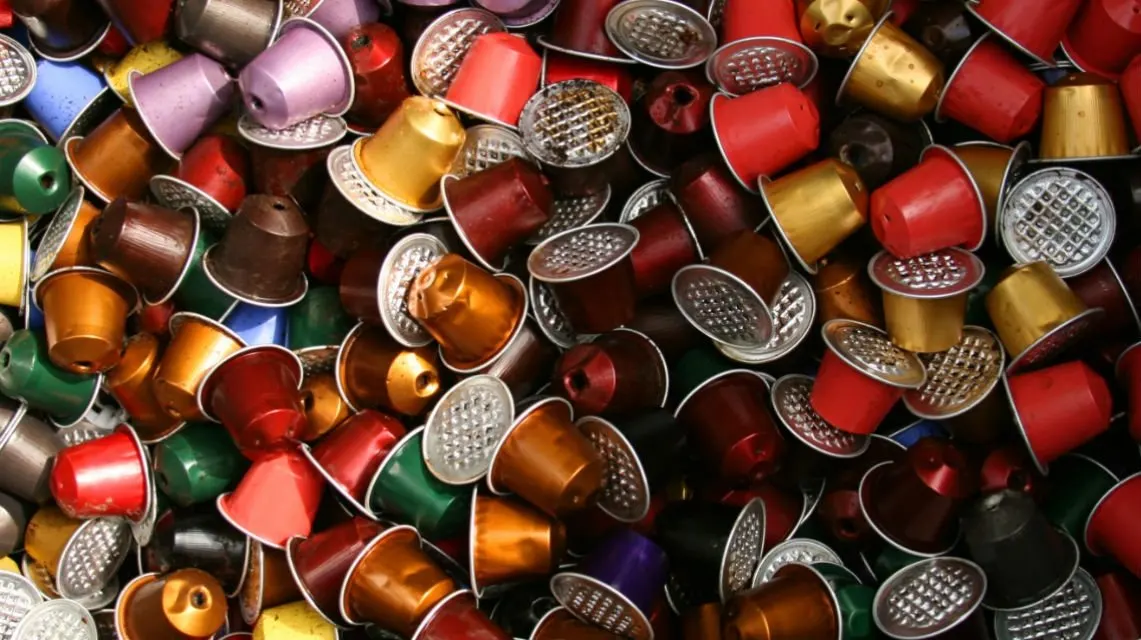 Capsule di caffè in alluminio usate